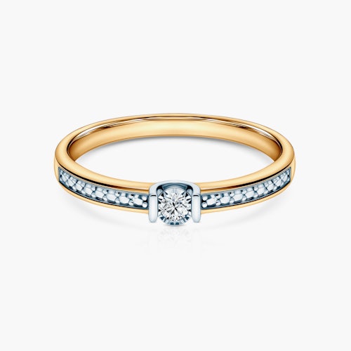 Pierścionek zaręczynowy SAVICKI: złoty, diamenty